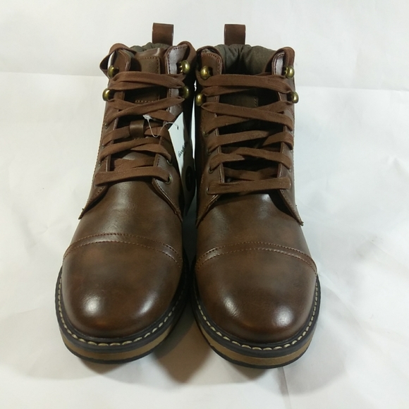 Men Brown Casual Work Boots - Picture 2 of 8